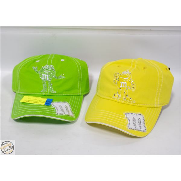 2 VINTAGE 2007 M&M'S NASCAR HATS NEVER USED