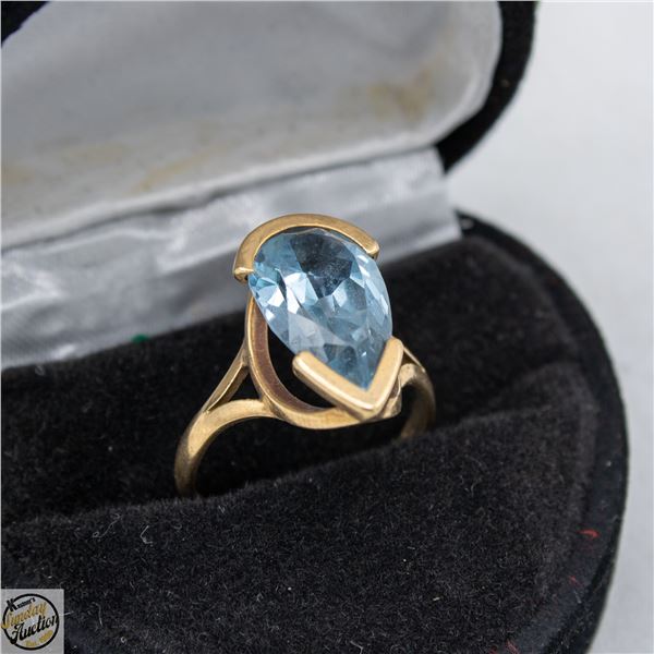 LADIES TOPAZ SIZE 6 RING IN BOX STAMPED 14K