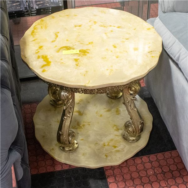 VINTAGE MARBLE OR GRANITE END-TABLE