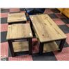 Image 1 : 3-PIECE WOOD COFFEE STABLE SET INCL. 2 SIDE