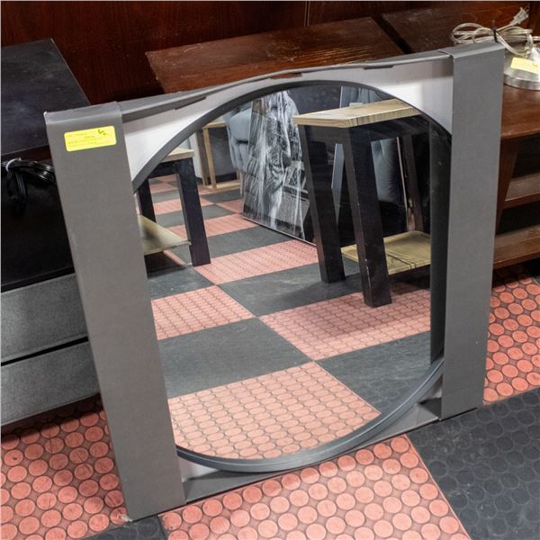 NEW ROUND BLACK METAL FRAMED HALL MIRROR