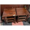 Image 1 : STAINLESS STEEL AND TURNED DARKWOOD TABLE/