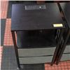 Image 1 : WOOD AND METAL SIDE TABLE WITH BUILT-IN