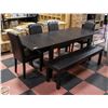 Image 1 : SOLID WOOD EXPRESSO TABLE WITH 2 LEAFS,