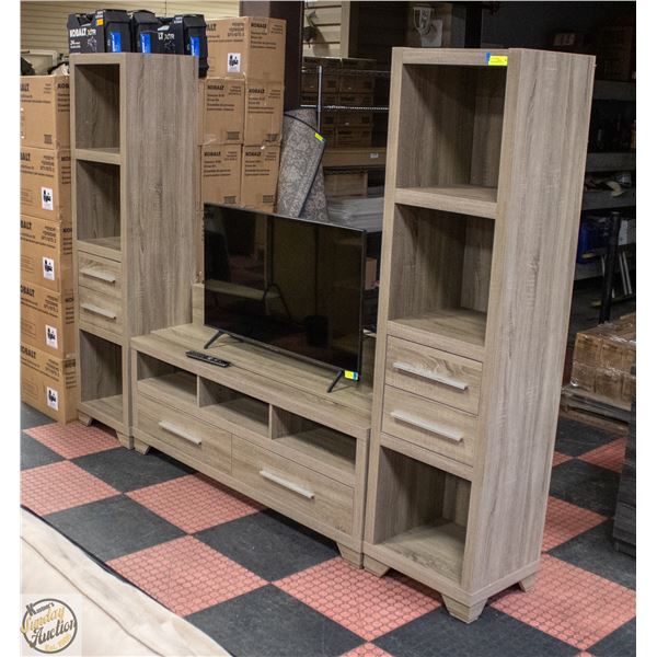 ENTERTAINMENT STAND 4 PCS INCLUDING WALL SHELF