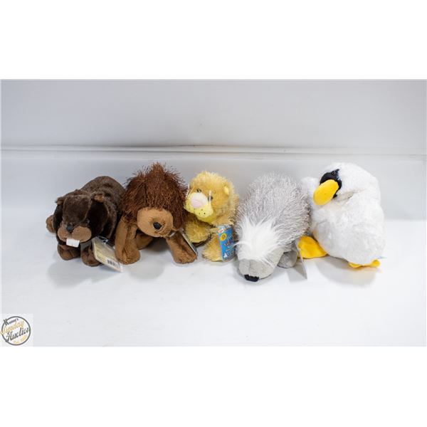 5 NEW OLD STOCK WEBKINS STUFFIES WITH ONLINE CODES