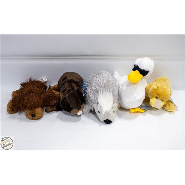 5 NEW OLD STOCK WEBKINS STUFFIES WITH ONLINE CODES
