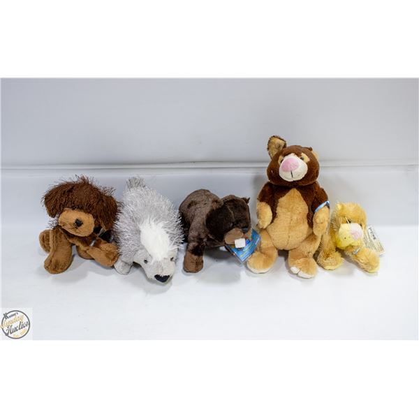 5 NEW OLD STOCK WEBKINS STUFFIES WITH ONLINE CODES