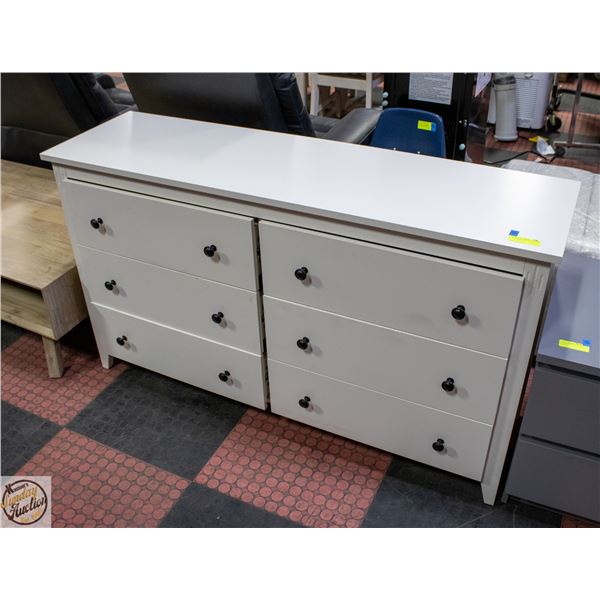 WHITE 6-DRAWER DRESSER WITH EASY ROLL-OUT