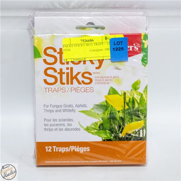 2 PACKS STICKY BUG TRAPS – 24 TOTAL