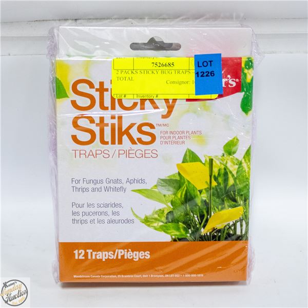 2 PACKS STICKY BUG TRAPS – 24 TOTAL
