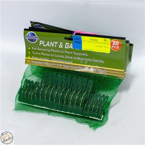 60 CLIPS - 3 PKGS PLANT & GARDEN CLIPS.