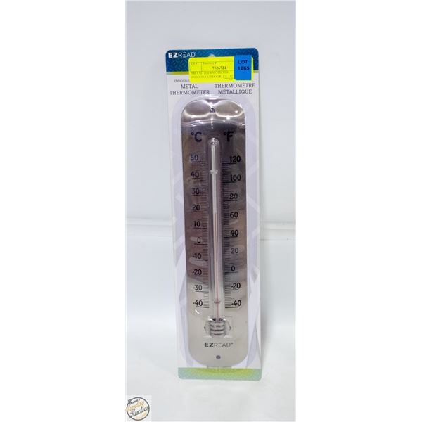 METAL THERMOMETER INDOOR/OUTDOOR. F/C. 12” H