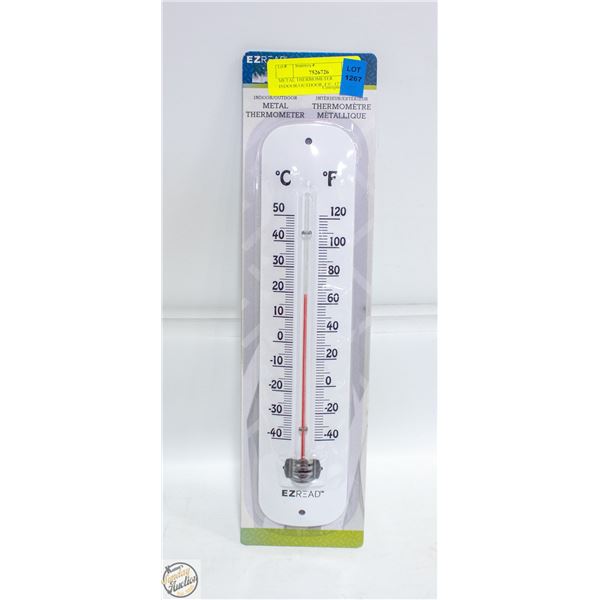 METAL THERMOMETER INDOOR/OUTDOOR. F/C. 12” H