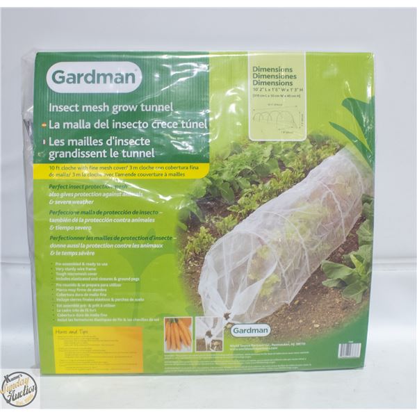 INSECT MESH GROW TUNNEL 10’2” L X 1’3” H X