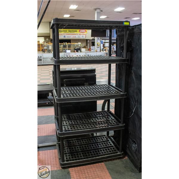 LARGE PLASTIC SHELVING UNIT 73" X 24.5" X 36"