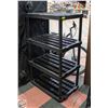 Image 1 : BLACK 4 TIER RESIN SHELVING UNIT H-56.5"X24.5"X36"