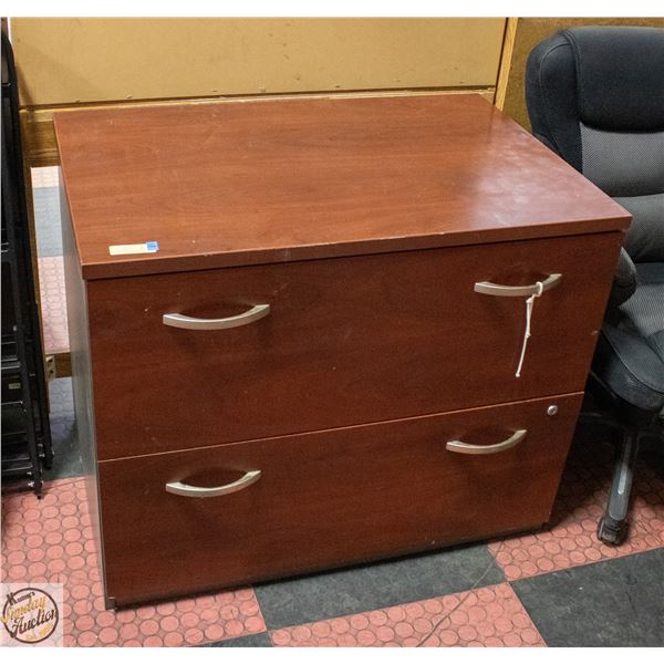 LARGE INDUSTRIAL 2 DRAWER MELAMINE FILE CABINET