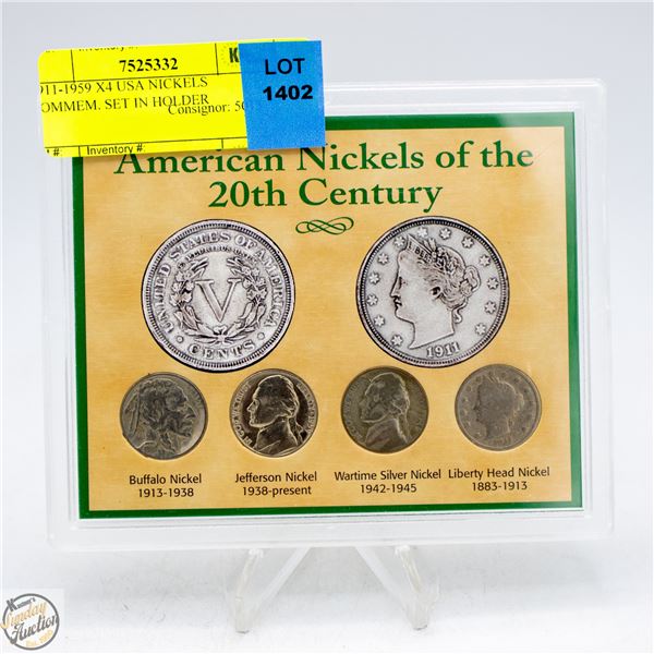 1911-1959 X4 USA NICKELS COMMEM. SET IN HOLDER