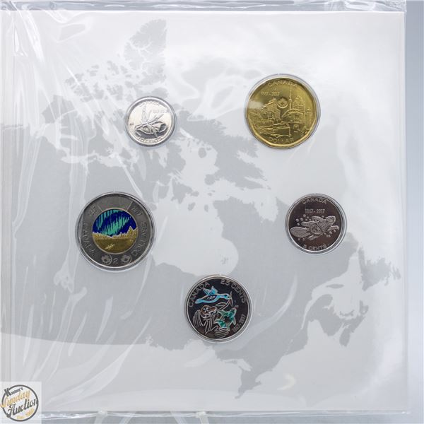 1867-1917 CANADA 150YRS COLOURED $2 & 25 CENT SET