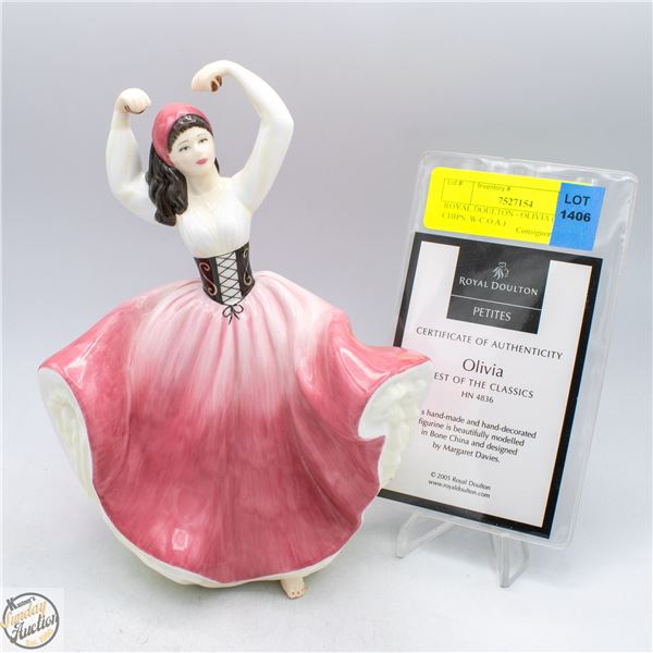 ROYAL DOULTON - OLIVIA (NO CHIPS, W/C.O.A.)