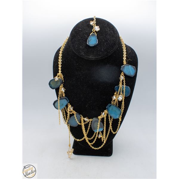 BLUE AGATE NECKLACE ESTATE
