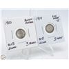 Image 1 : LOT OF 2 - 92.5% SILVER 3 PENCE COINS