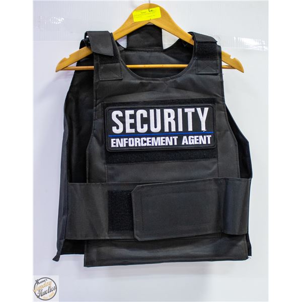 BLACK TACTICAL SECURITY VEST - ONE SIZE FITS