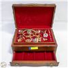 Image 1 : ESTATE JEWELRY BOX W/COSTUME JEWELRY &
