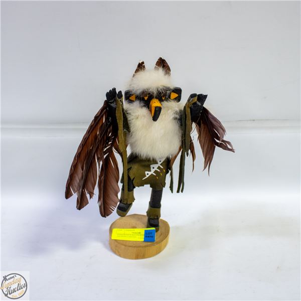 INDEGENOUS RAVEN KACHINA ARTISAN CARVED
