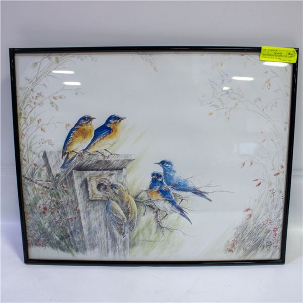 5 BLUE BIRDS SIGNATURE BLACK FRAME BLACK FRAME