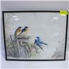 Image 1 : 5 BLUE BIRDS SIGNATURE BLACK FRAME BLACK FRAME