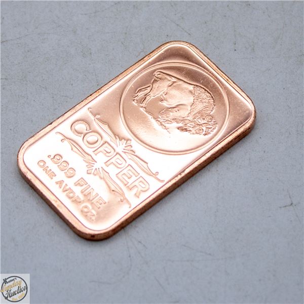 1 OZ COPPER BAR