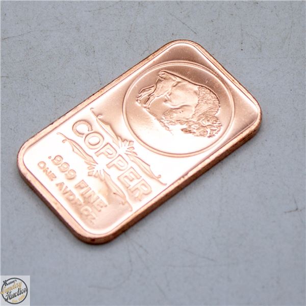 1 OZ COPPER BAR