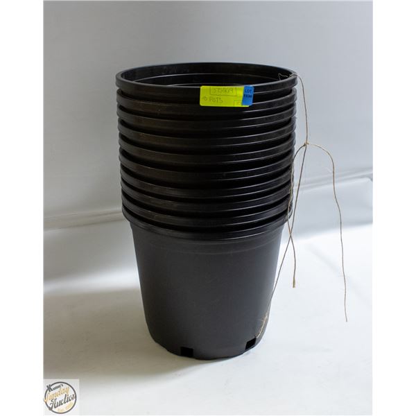 TEN PLANTER POTS WITH DRAINAGE HOLES