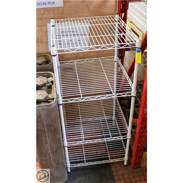 17.5" X 17.5" X 40" TALL WHITE WIRE RACK