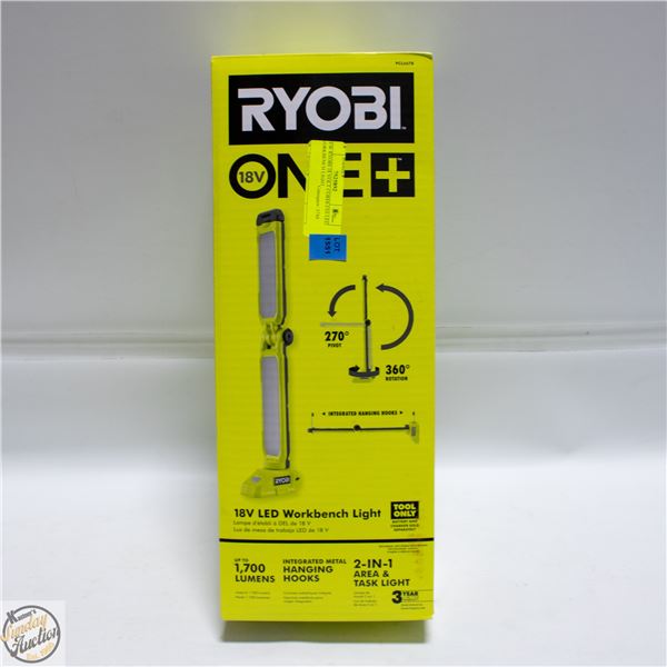 NEW RYOBI 18 VOLT CORDLESS LED WORKBENCH LIGHT