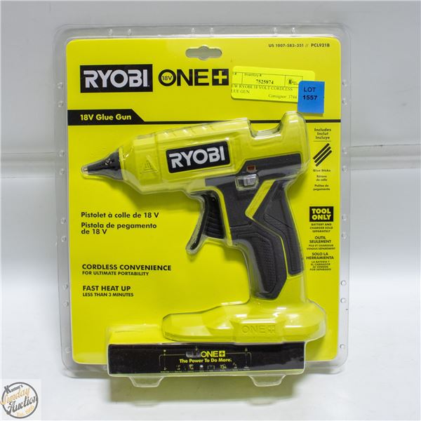 NEW RYOBI 18 VOLT CORDLESS GLUE GUN