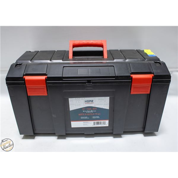 BLACK PLASTIC LARGE TOOL BOX