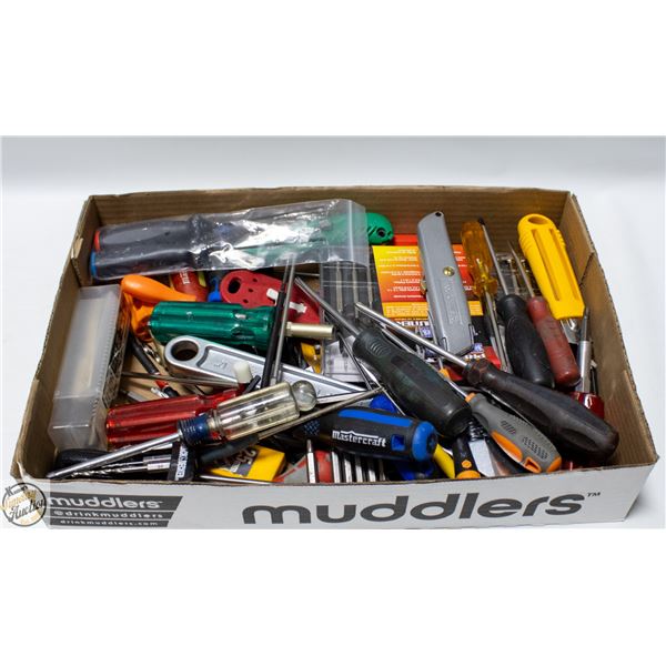 FLAT OF ASSORTED HAND TOOLS