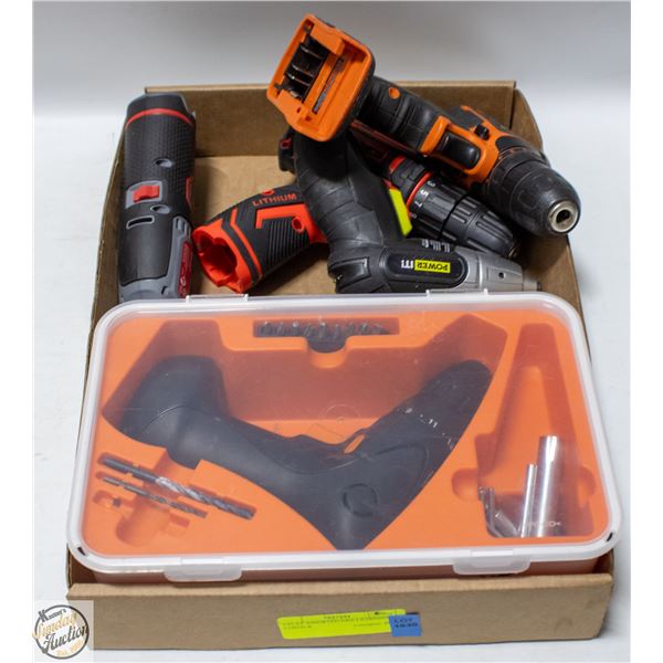 FLAT ASSORTED DRILLS/MISSING CORDS &