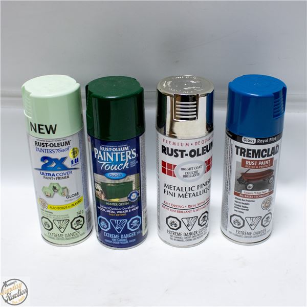 4 PACK RUST-OLEUM SPRAY PAINT