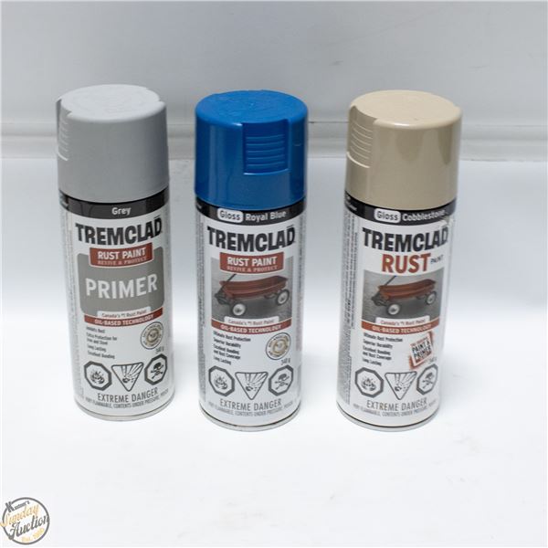 3 PACK TREMCLAD SPRAY PAINT