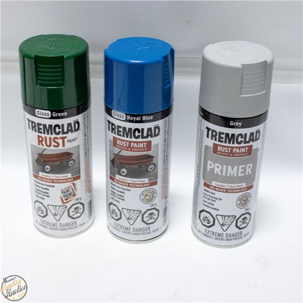 3 PACK TREMCLAD SPRAY PAINT