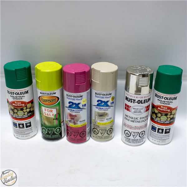 6PK RUST-OLEUM SPRAY PAINT