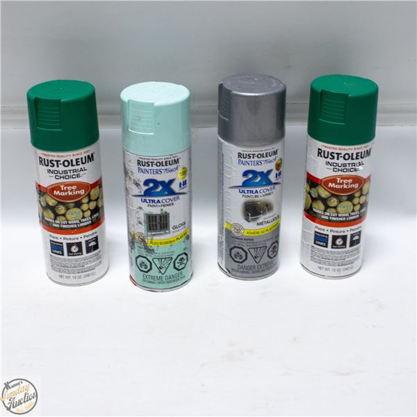4 PACK RUST-OLEUM SPRAY PAINT