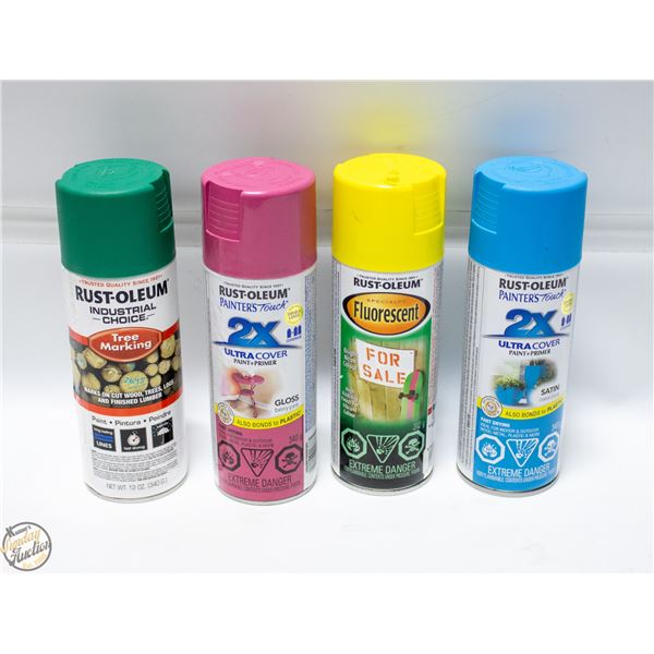 4 PACK RUST-OLEUM SPRAY PAINT