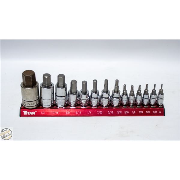 SET OF TITAN SAE HEX SOCKETS