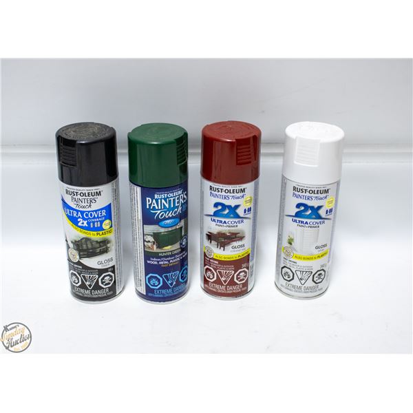 4PK RUSTOLEUM SPRAY PAINT