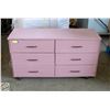 Image 1 : 6 DRAWER DRESSER FLORAL PINK WRAPPED WITH